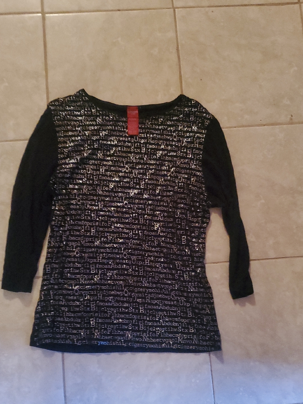 Olsen Top Women’s Black Printed Long-Sleeve Blouse